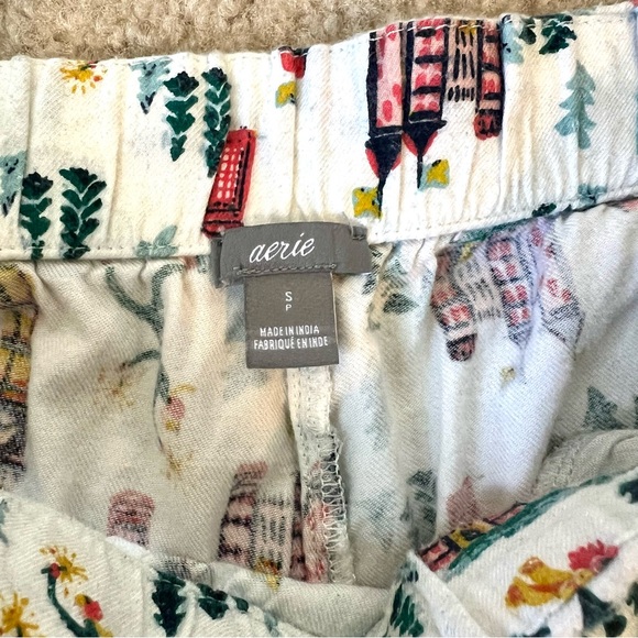 AERIE Thermal Waffle Winter Ski Theme Matching Paja Set—SZ. Top M/Bottoms S - Picture 6 of 17